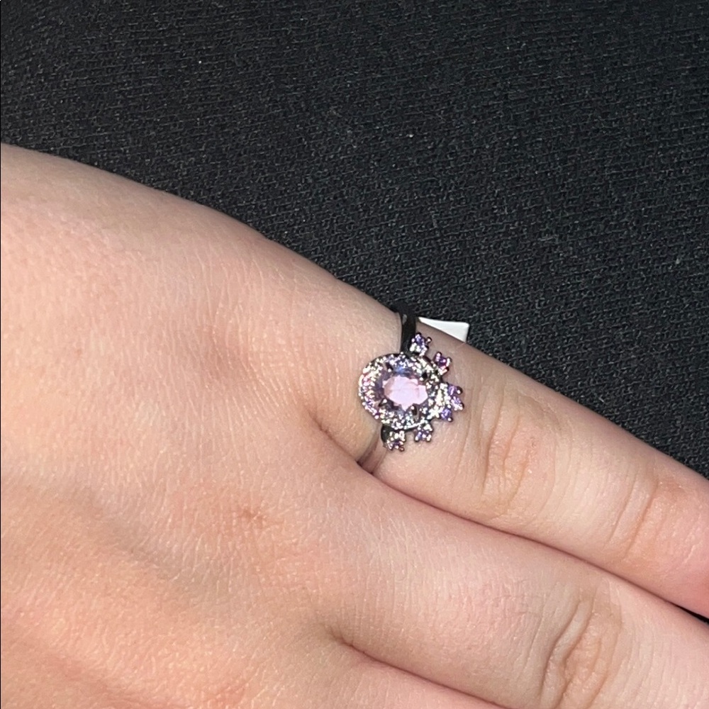 Elegant Pink and Silver Women's Ring